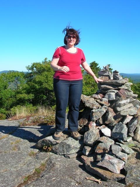 Stephanie on top of Maiden Cliff